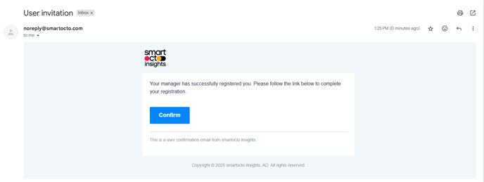 Invitation email