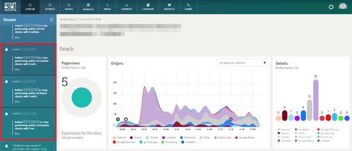 Real time UN notifications