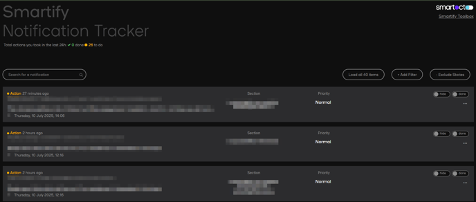 smartify notification tracker